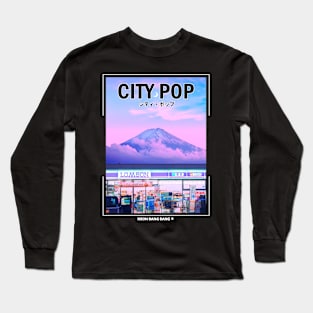 Vaporwave Aesthetic Mount Fuji Mountain Long Sleeve T-Shirt